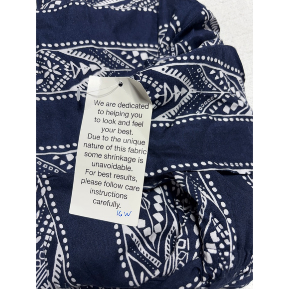 NWOT Woman Within Tribal Navy & White Flounce Bodice Cullotte Jumpsuit Size 16W - Picture 12 of 12